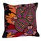 Nassau Collection 20" Black and Red Embroidered Floral Square Throw Pillow